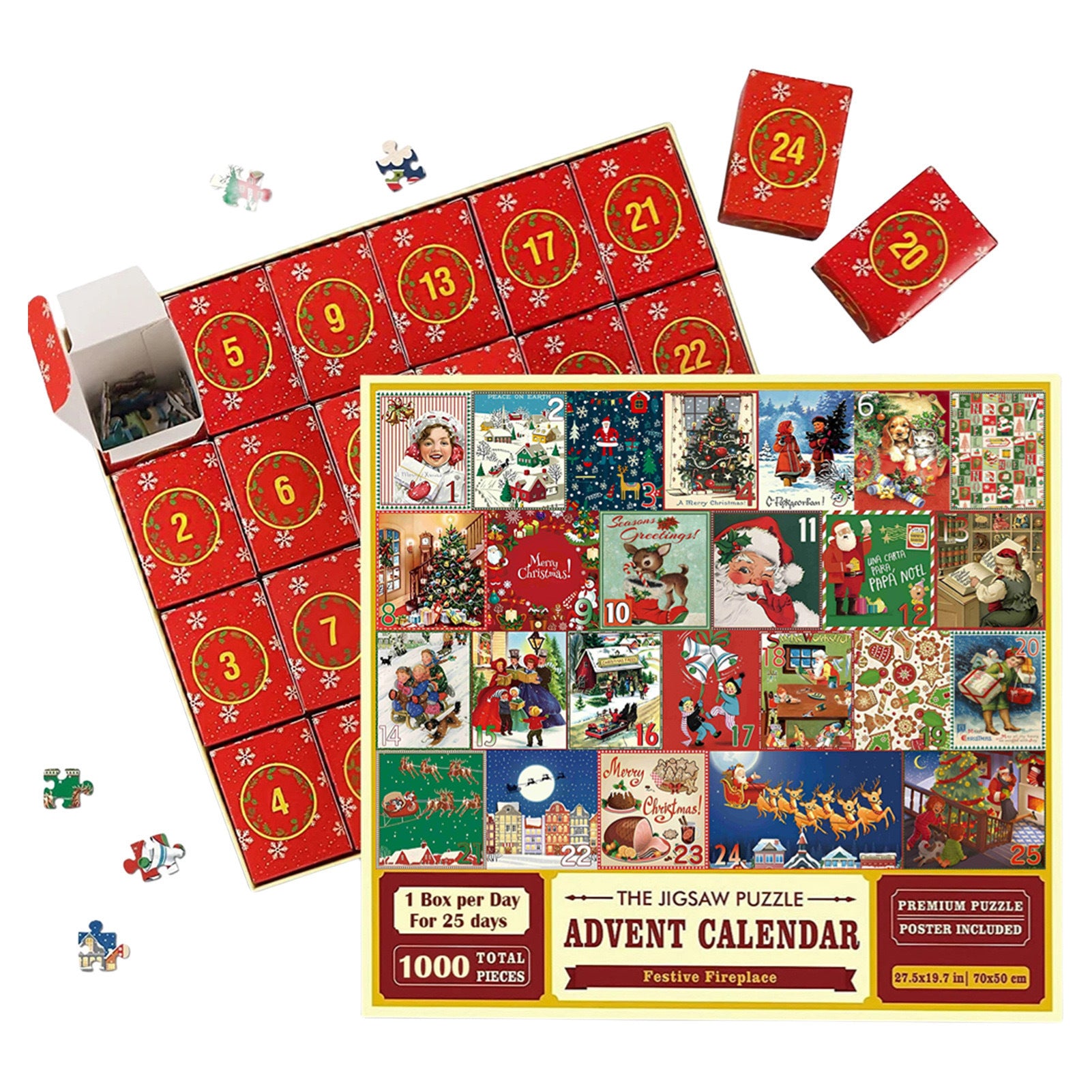 New 25 Boxes Christmas Advent Calendar Puzzle