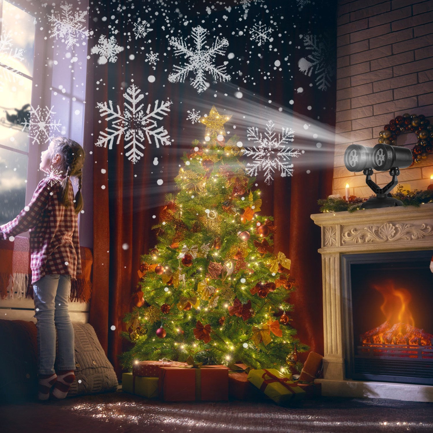 Christmas Snowflake Projector