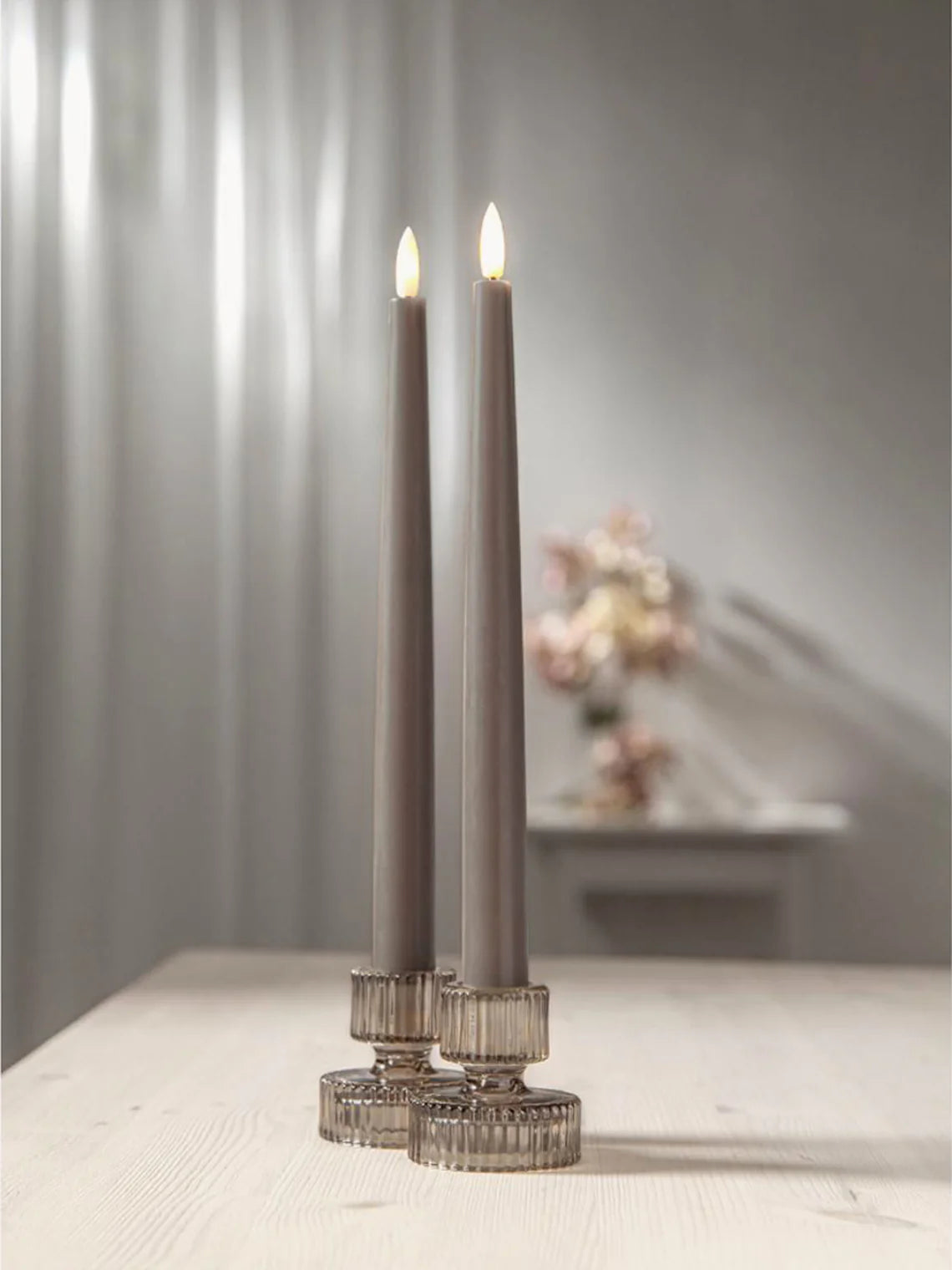 DomoStil™ Led Taper Candles Flame Slim with Timer Function and Remote Control, 2-piece