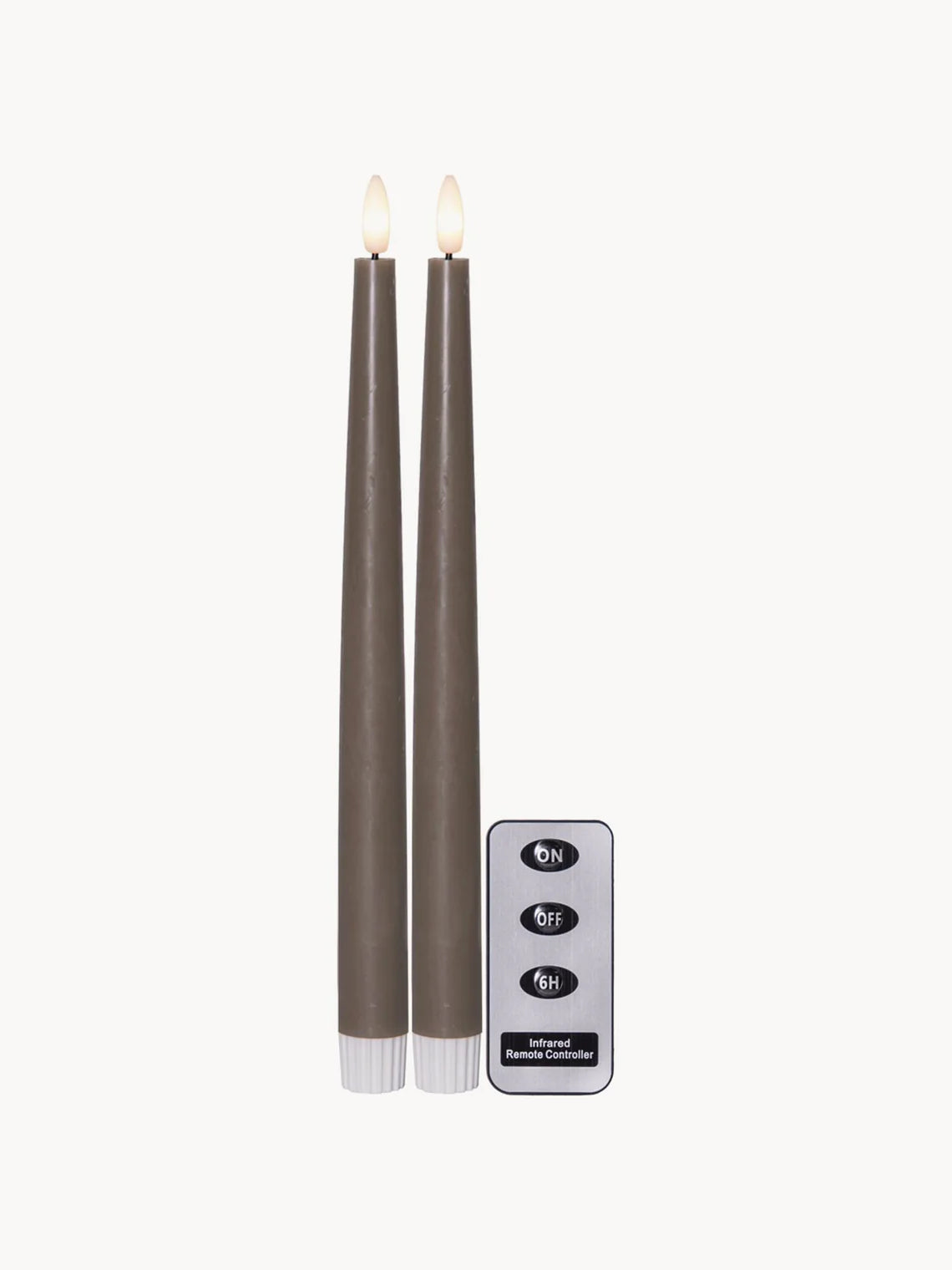 DomoStil™ Led Taper Candles Flame Slim with Timer Function and Remote Control, 2-piece
