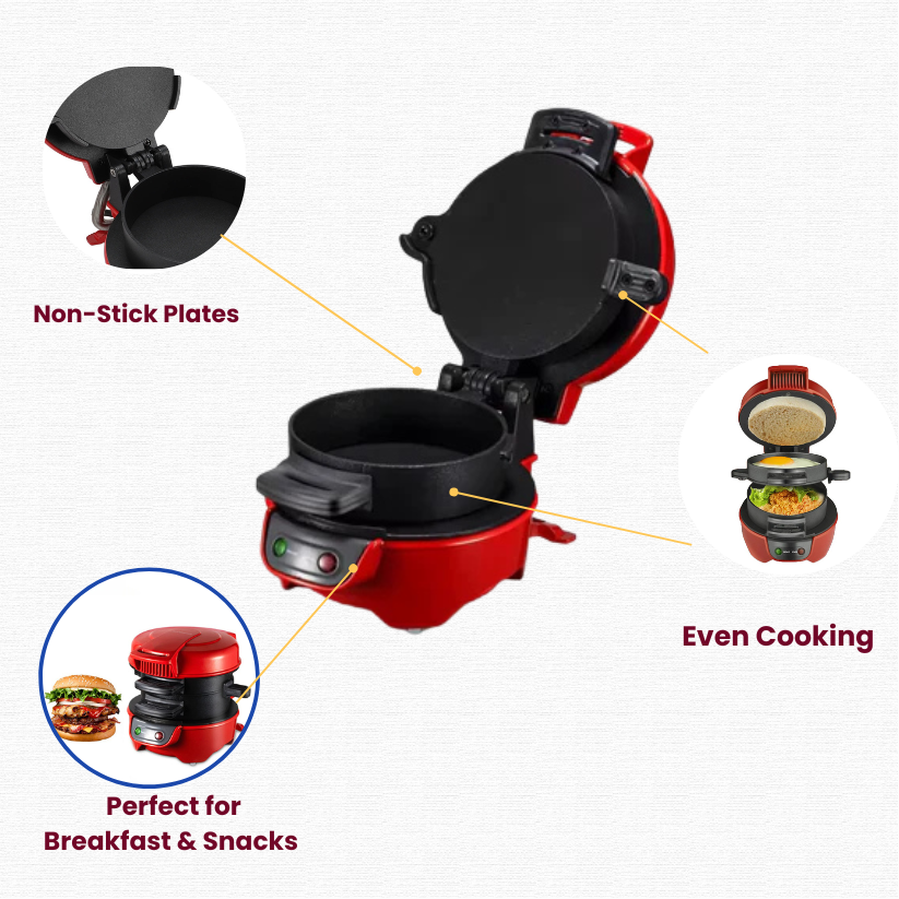 DomoStil™ Portable Burger Toaster + 4 holders as a gift